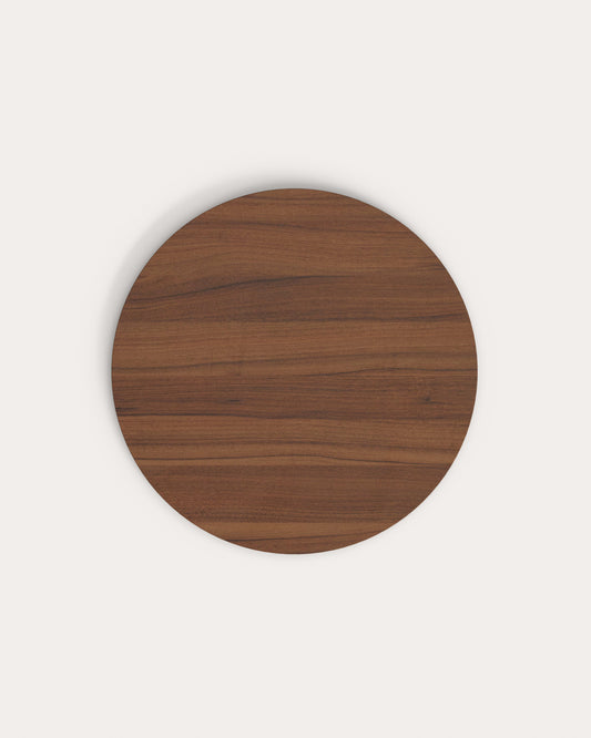 Plateau rond pour table Tiaret en mélamine finition noyer Ø 70 cm