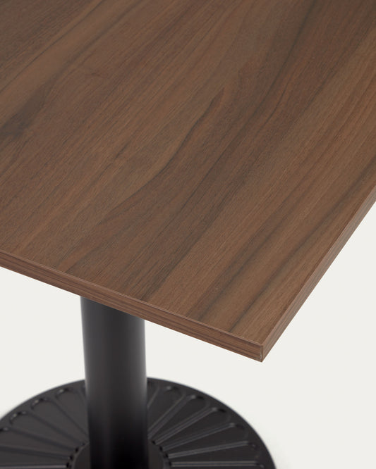 Plateau pour table Tiaret en mélamine finition noyer 70 x 70 cm