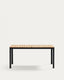 Table 100 % d'extérieur Bona bois de teck et aluminium finition noire 160 x 90 cm
