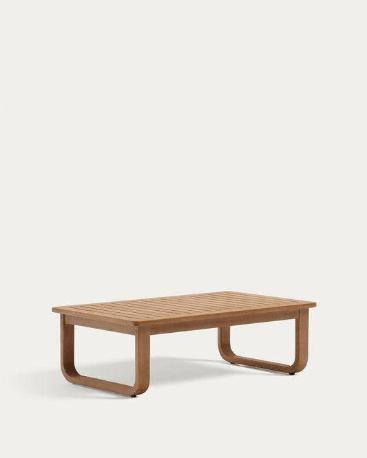 Table basse 100 % d'extérieur Sacaleta en bois d'eucalyptus 100 x 60 cm