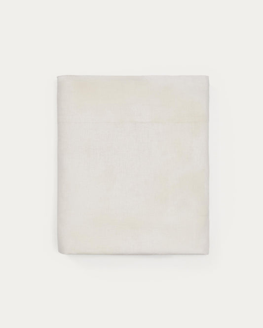 Drap Simmel en mélange de lin couleur écrue pour lit de 90 cm