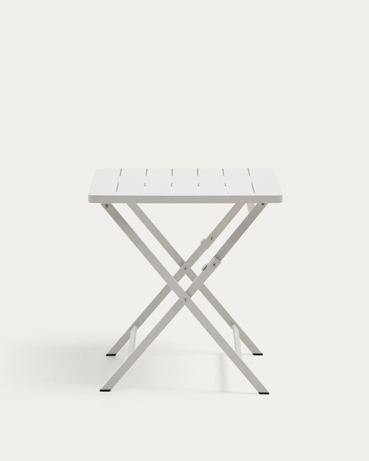 Table pliante d'extérieur Torreta en aluminium, finition gris clair 70 x 70 cm