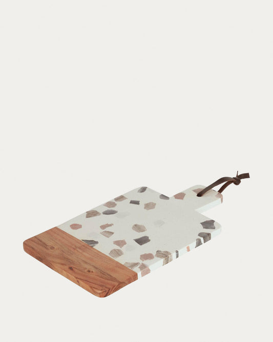 Plateau Temira en bois et terrazzo multicolore