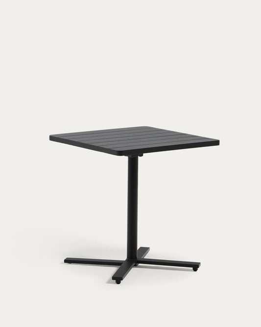 Table d'extérieur pliante Torreta en aluminium, finition gris foncé, 70 x 70 cm