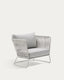 Fauteuil d’extérieur Saconca en corde et acier galvanisé gris