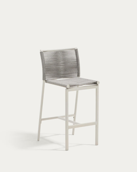 Tabouret d'extérieur Culip en corde et aluminium blanc 65 cm