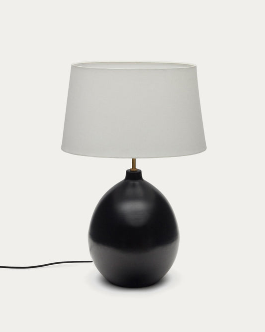 Lampe de table Foixa en métal avec finition noire