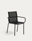 Chaise empilable d’extérieur Galdana en aluminium finition peinte gris foncé