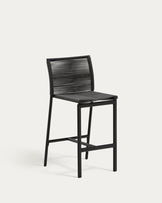 Tabouret d'extérieur Culip en corde et aluminium gris 65 cm
