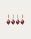 Set de 4 pièces de décoration à suspendre Argin en verre recyclé rouge 6 cm