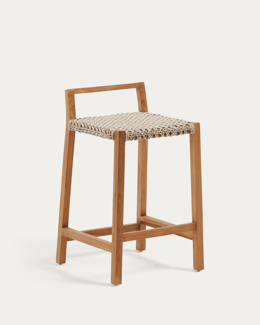 Tabouret Giverola en bois de teck 67,5 cm
