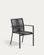 Chaise empilable d’extérieur Culip en corde et aluminium gris