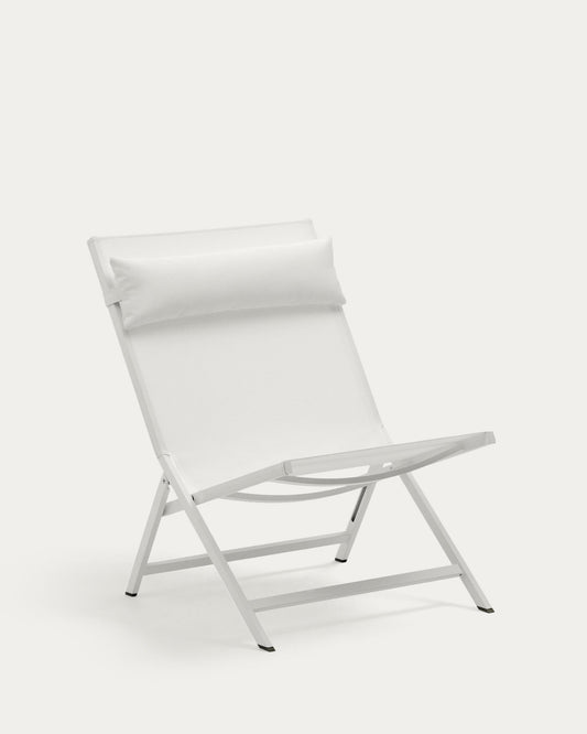 Fauteuil pliant Canutells en aluminium avec finition gris clair