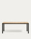 Table 100 % d'extérieur Bona bois de teck et aluminium finition noire 200 x 100 cm