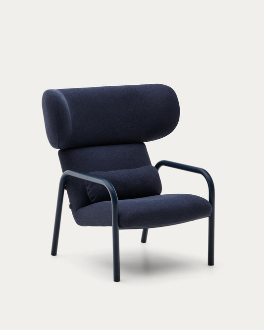 Fauteuil Inari bleu et acier finition peinte bleu FSC Mix Credit