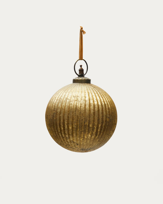 Boule de Noël Elur en verre recyclé doré Ø 15 cm
