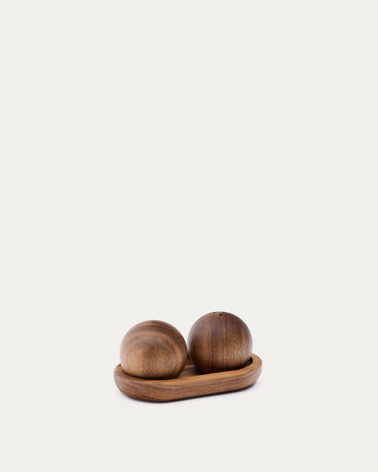 Salière et poivrière Nukha en bois d'acacia FSC 100 %