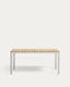Table 100 % d'extérieur Bona bois de teck et aluminium finition blanche 160 x 90 cm