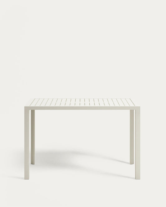 Table haute de jardin Culip en aluminium finition blanche 150 x 77 cm
