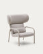 Fauteuil Inari beige et acier finition peinte beige FSC Mix Credit