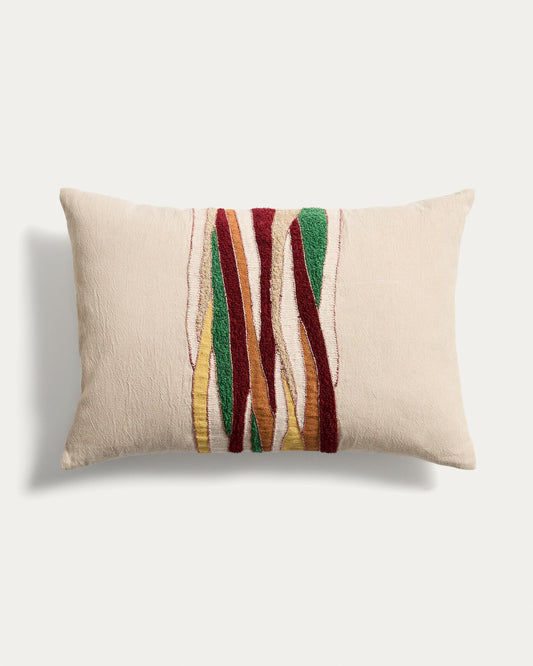 Housse de coussin Sirea en coton avec détail brodé multicolore 40 x 60 cm