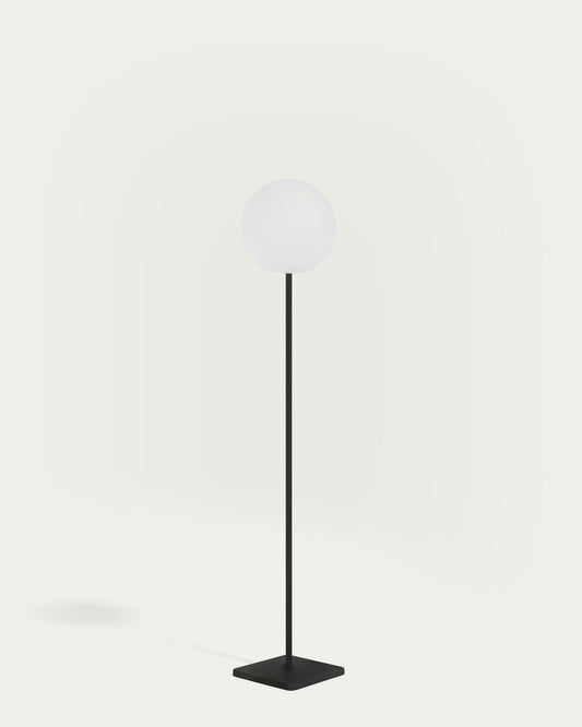 Lampadaire d'extérieure solaire Dinesh en acier noir 120 cm