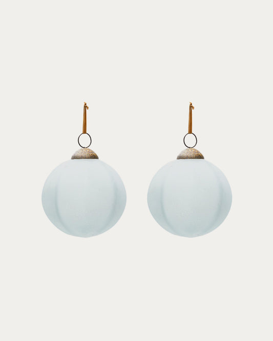 Set de 2 boules de Noël Talve en verre recyclé blanc Ø 10 cm