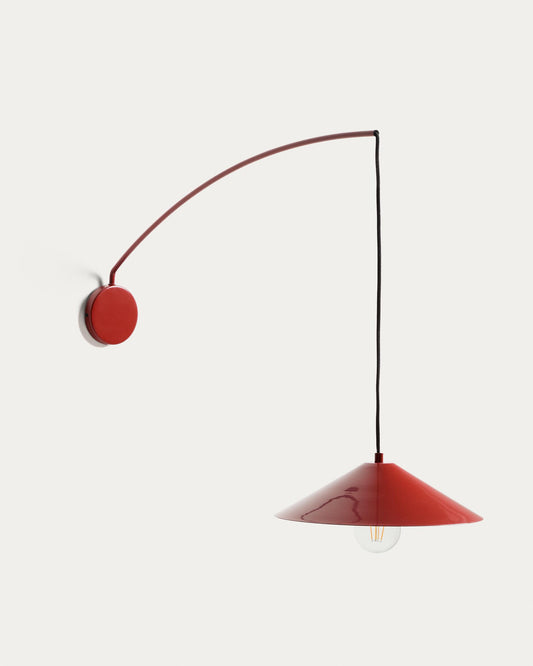 Applique Kally en métal peint rouge