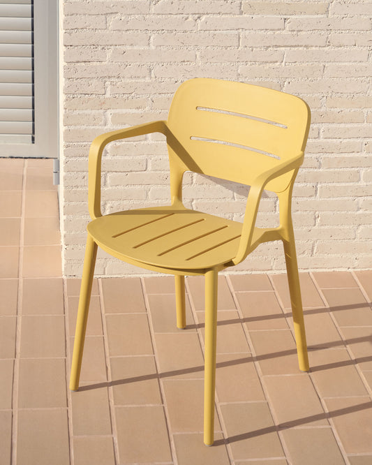 Chaise empilable d’extérieur Morella moutarde