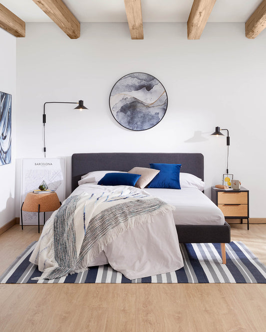 Tête de lit Dyla déhoussable noire pour lit jusqu’à 150 cm FSC Mix Credit