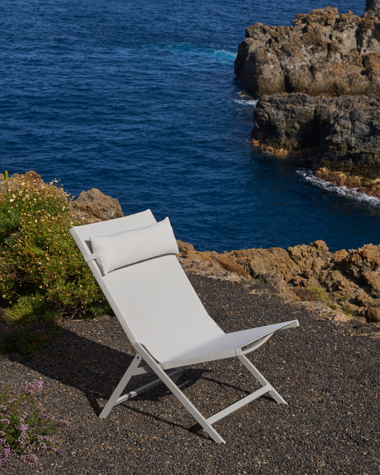 Fauteuil pliant Canutells en aluminium avec finition gris clair