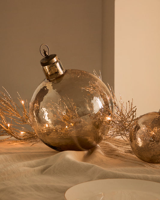 Boule de Noël Piril en verre recyclé marron Ø 25 cm