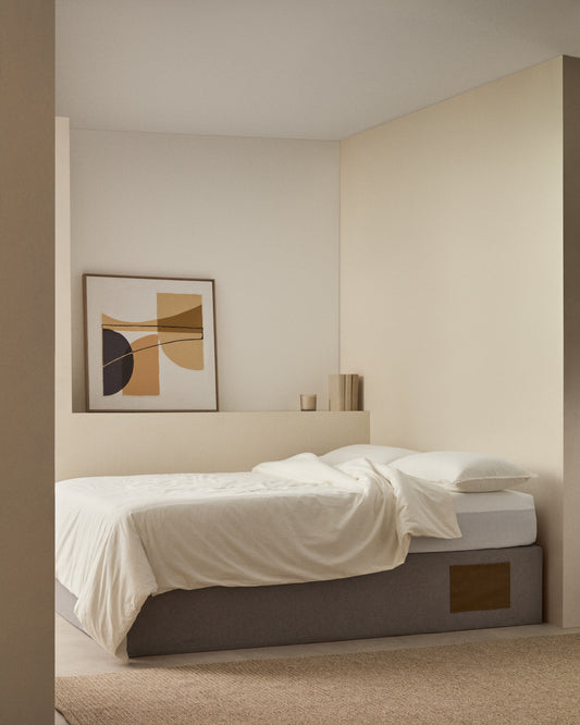 Sommier coffre Matters gris pour matelas de 160 x 200 cm