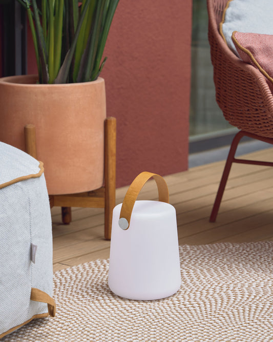 Lampe à poser nomade Dialma avec poignée marron