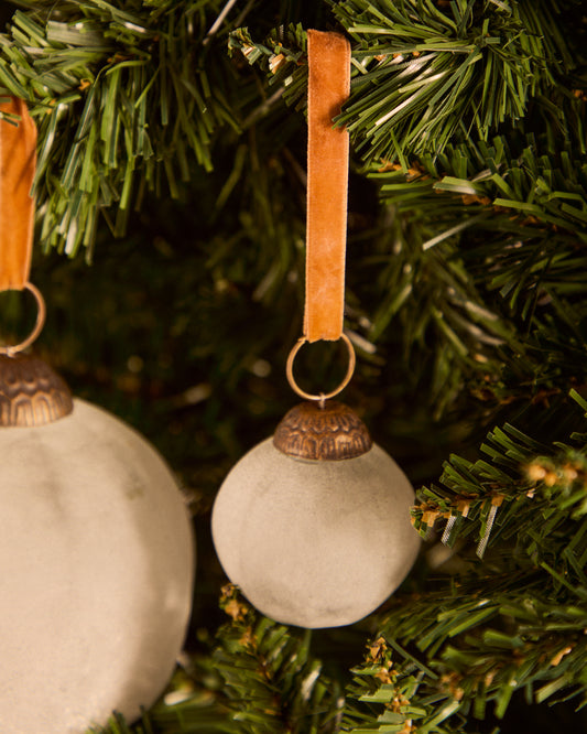 Set de 4 boules de Noël Talve en verre recyclé blanc Ø 6 cm