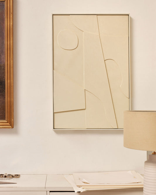 Tableau abstrait Talin beige 60 x 90 cm