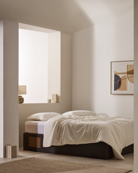 Sommier coffre Matters noir pour matelas de 160 x 200 cm