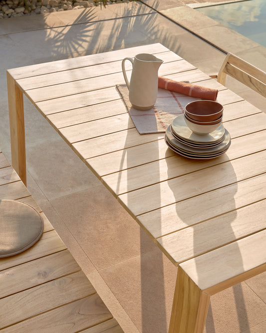 Table de jardin Victoire en bois de teck 240 x 110 cm
