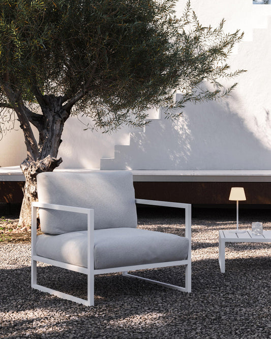 Fauteuil Comova 100 % pour extérieur blanc et en aluminium blanc