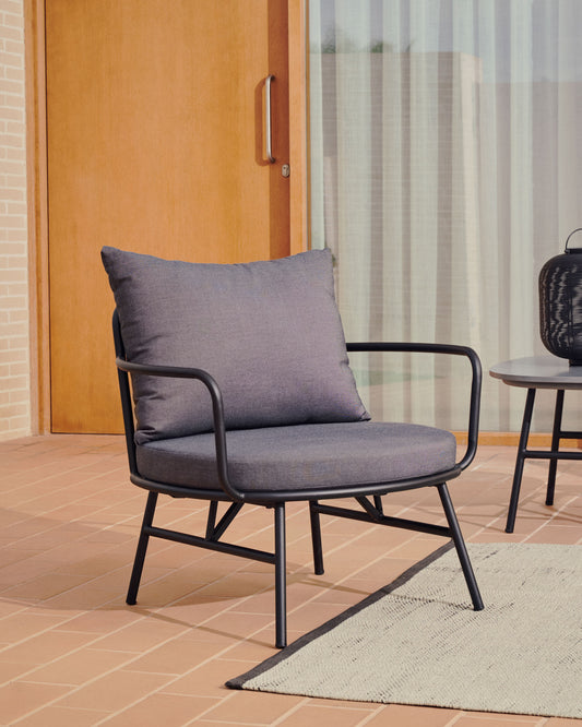 Fauteuil Bramant en acier finition noire