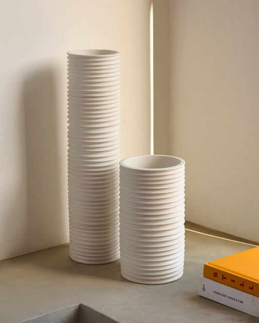 Vase Sibone en céramique blanche 11 cm