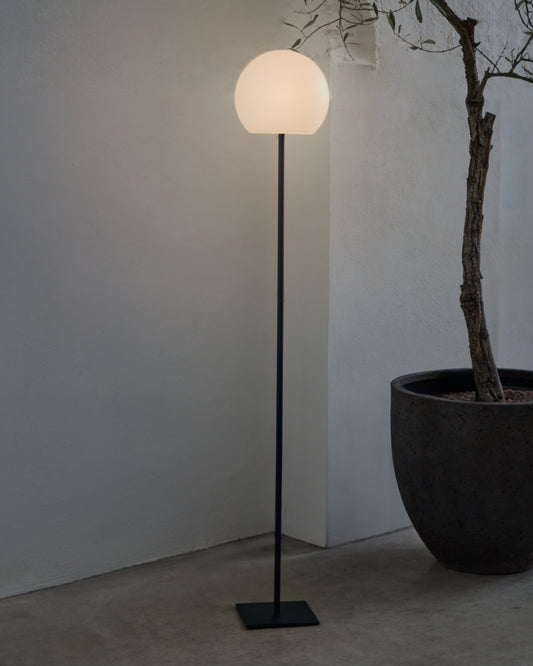 Lampadaire d'extérieure solaire Dinesh en acier noir 120 cm