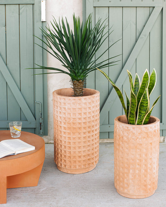 Lot de 2 pots en terre cuite Celi Ø 34 cm / Ø 25 cm