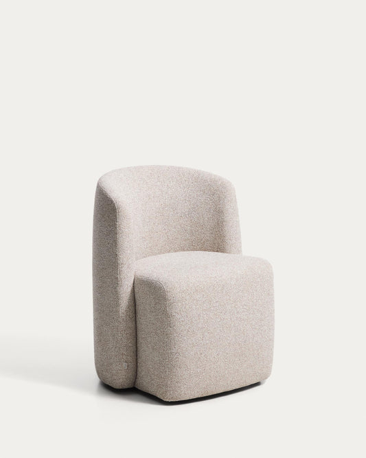 Chaise Corvena en chenille beige FSC Mix Credit