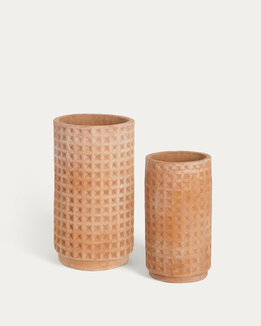 Lot de 2 pots en terre cuite Celi Ø 34 cm / Ø 25 cm