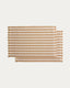 Ensemble Daltan de 2 sets de table en coton-jute à rayures beiges 35 x 50 cm