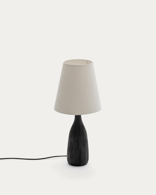 Lampe de table Luvia en bois peint noir