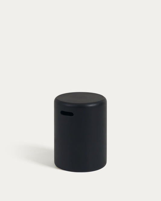 Repose-pieds de jardin Taimi en ciment finition noire Ø 35cm