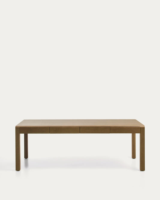 Table Arelida en placage et bois de chêne finition marron clair 220 x 100 cm FSC Mix Credit