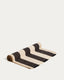 Chemin de table Daltan en coton-jute à rayures noires 50 x 150 cm